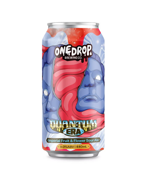 One Drop Brewing Co. can of Quantum Era Imperial Fruit & Flower Sour Ale on a white background